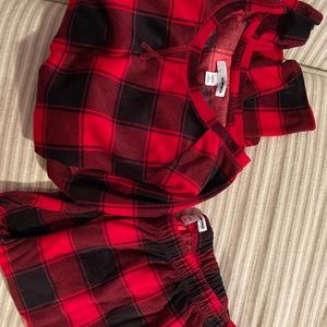 Plaid red and black soft pj set